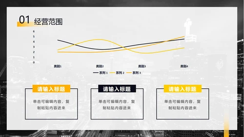 黑灰都市商业大楼实景PPT模板
