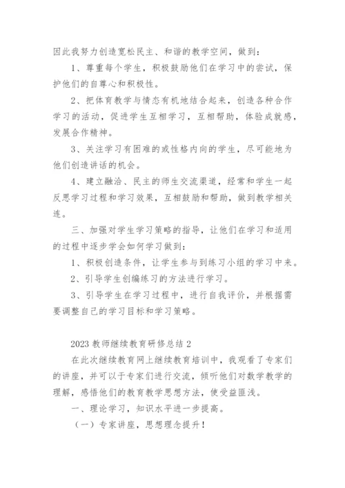 2023教师继续教育研修总结.docx