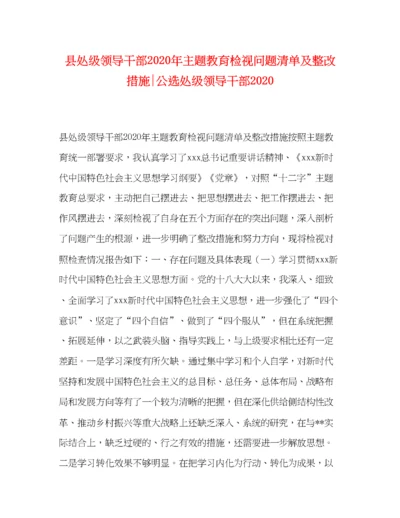 精编之县处级领导干部年主题教育检视问题清单及整改措施公选处级领导干部2.docx