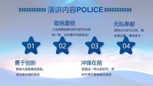 蓝色大气警察公安工作总结汇报PPT