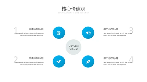 蓝色简洁创意设计公司简介商务PPT模板