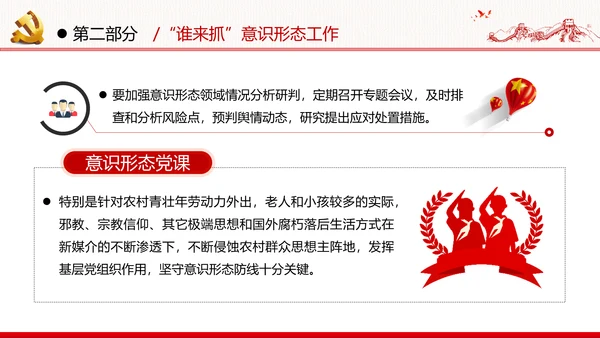 学习贯彻新时代意识形态工作党政党建党课支部团委学习教育ppt