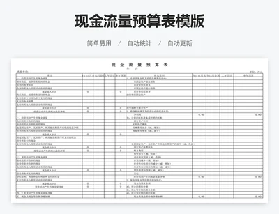 现金流量预算表模版