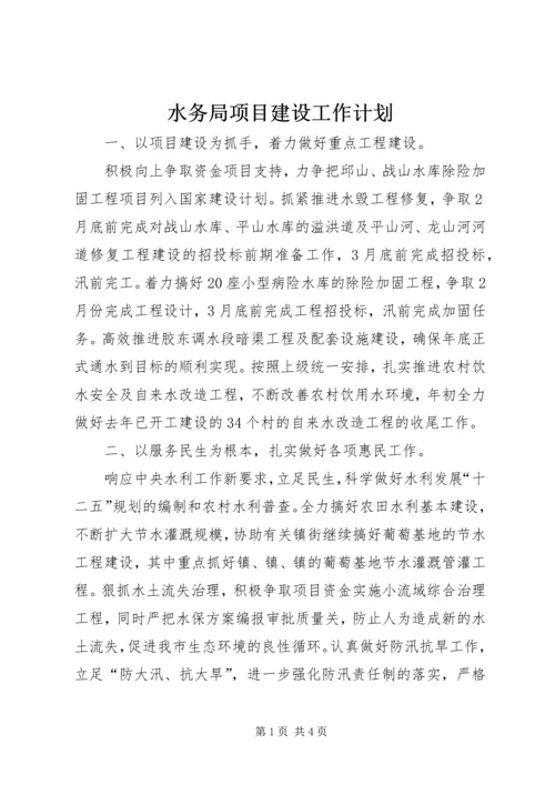 水务局项目建设工作计划.docx