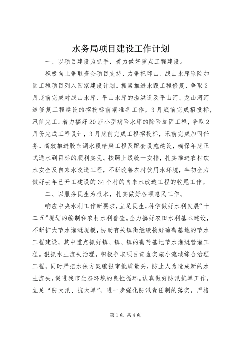 水务局项目建设工作计划.docx