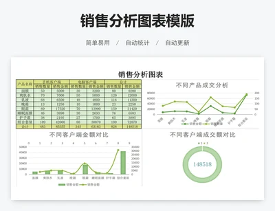 销售分析图表模版