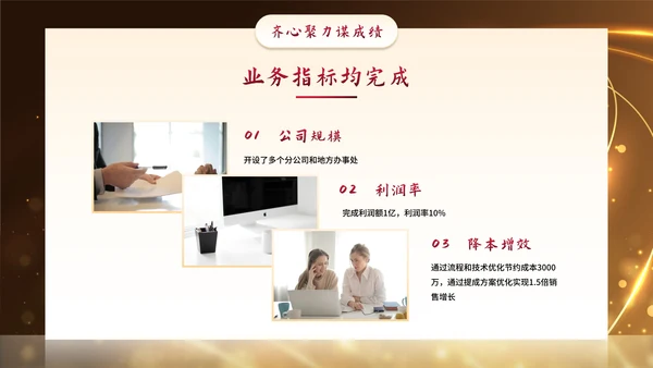 金色奢华金人颁奖典礼年终总结PPT模板