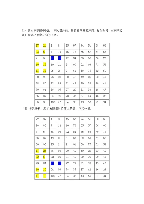 n阶幻方地填法