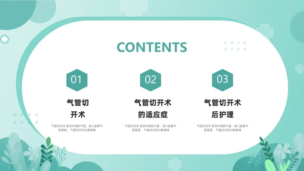 绿色卡通气管切开病人的护理PPT模板宣传PPT动态PPT