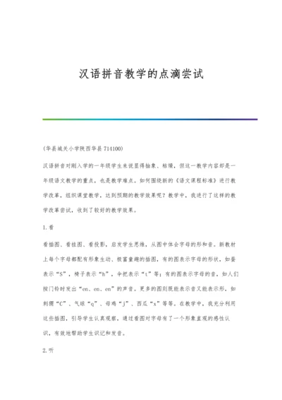 汉语拼音教学的点滴尝试.docx