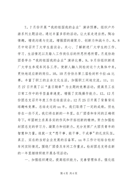 年检封团总支工作总结及年工作计划.docx