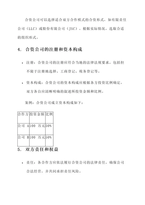 合资公司成立方案