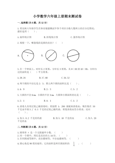 小学数学六年级上册期末测试卷含答案（精练）.docx