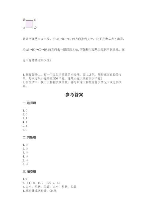 北师大版数学六年级下册期末测试卷含答案（夺分金卷）.docx