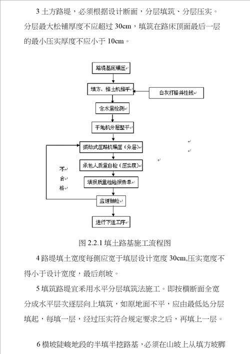 填方路基施工工艺标准