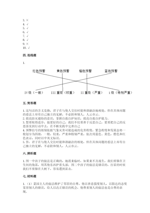 人教部编版六年级下册道德与法治期中测试卷含答案【最新】.docx