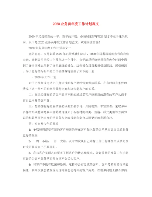 精编之业务员年度工作计划范文.docx