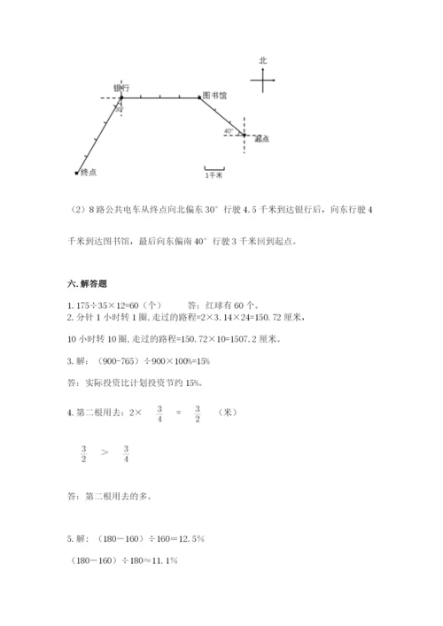 人教版数学六年级上册期末测试卷带答案（综合卷）.docx