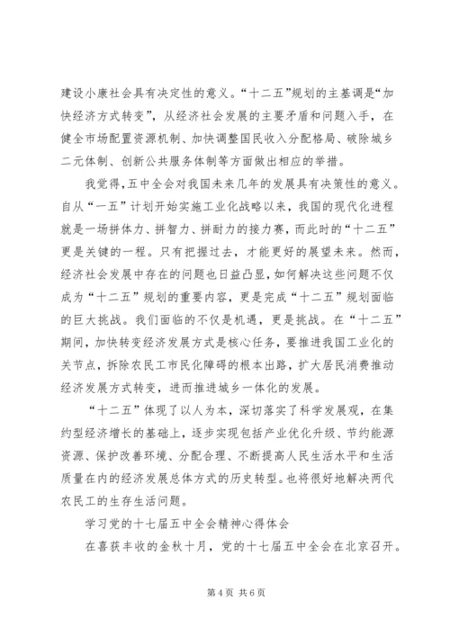 学习十七届五中全会精神的体会 (2).docx