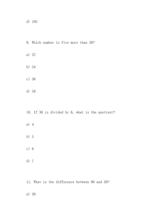 数字找规律英语选择题