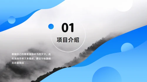 流体渐变蓝色项目商业计划书通用PPT模板