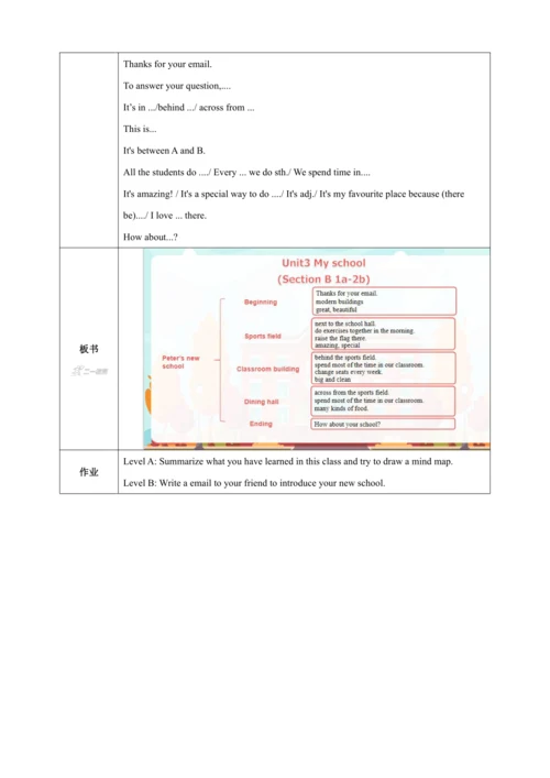 Unit 3 My School 第4课时Section B 1a-2b 教学设计【课堂无忧】人教2