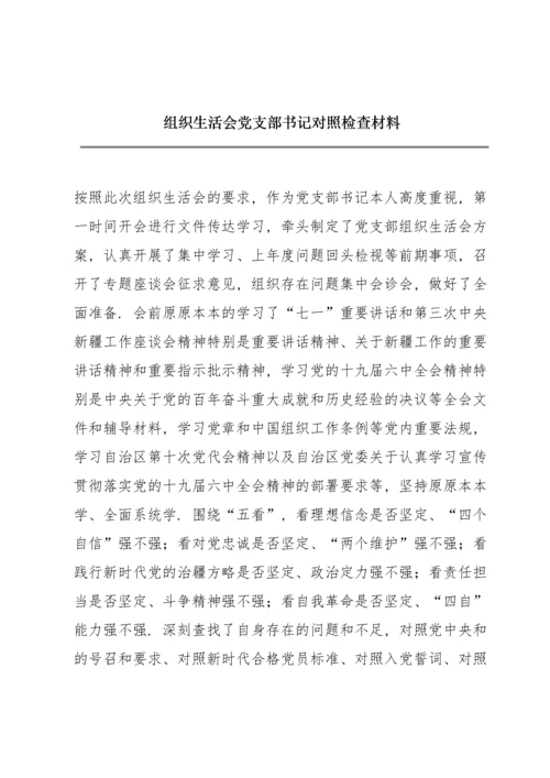 组织生活会党支部书记对照检查材料.docx