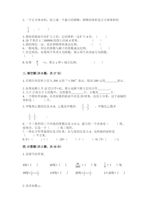 六年级下册数学期末测试卷（典优）.docx