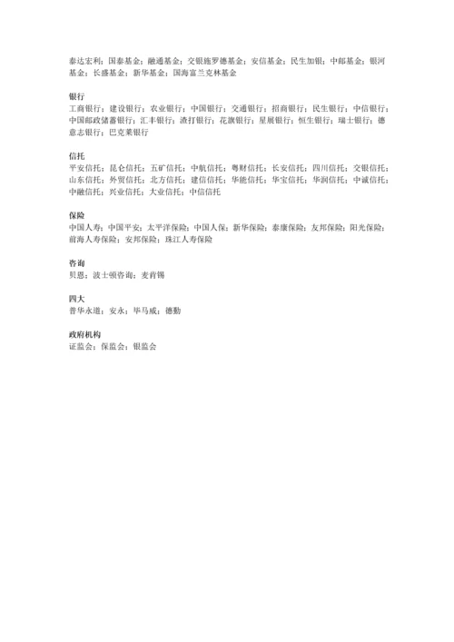 金融行业公司及职位整理大全.docx