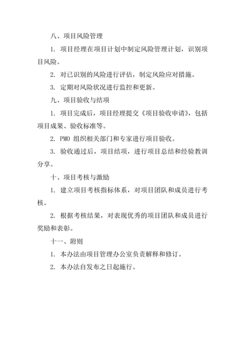 保险公司项目管理办法