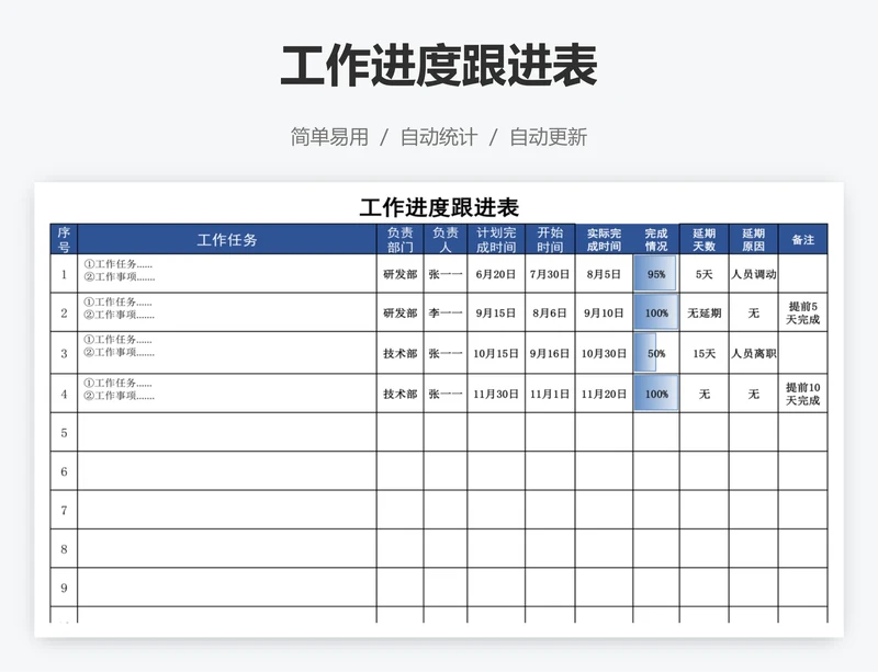 工作进度跟进表