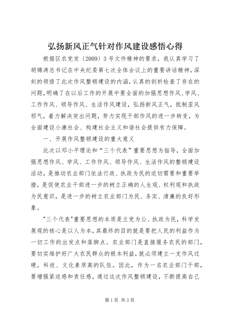 弘扬新风正气针对作风建设感悟心得.docx