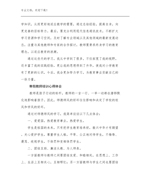 2023年寒假教师培训心得体会优选例文25篇.docx