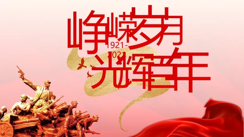 红色党支部党史学习教育工作总结动态PPT模板