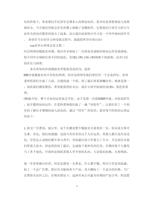 精编erp实训心得体会范文3篇_大学生ERP实训心得体会.docx