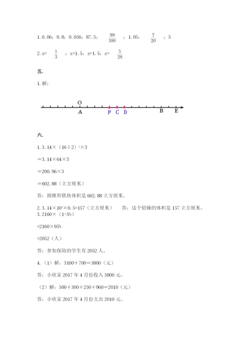 小学毕业班数学检测题精品带答案.docx