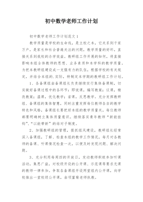 初中数学老师工作计划.docx