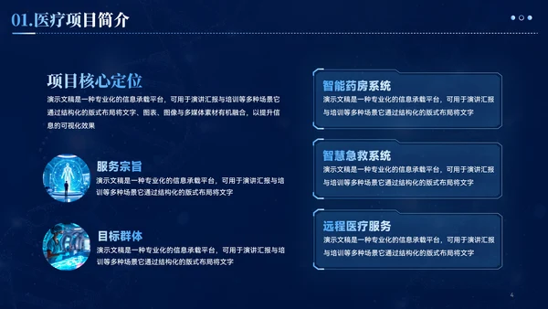 蓝色智慧医疗商业计划书ppt模板