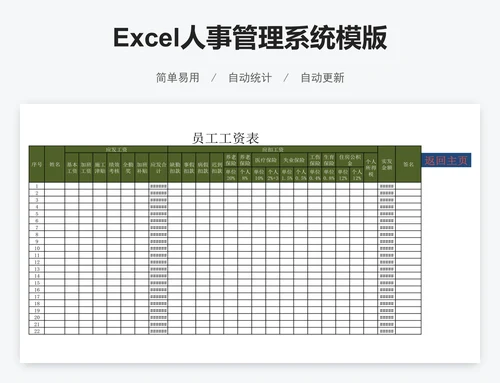 Excel人事管理系统模版