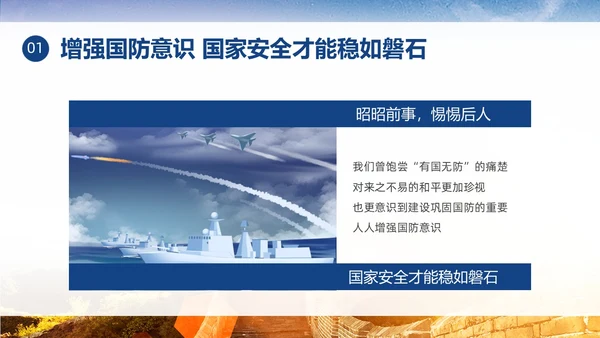 蓝色实拍九一八国防教育培训PPT课件
