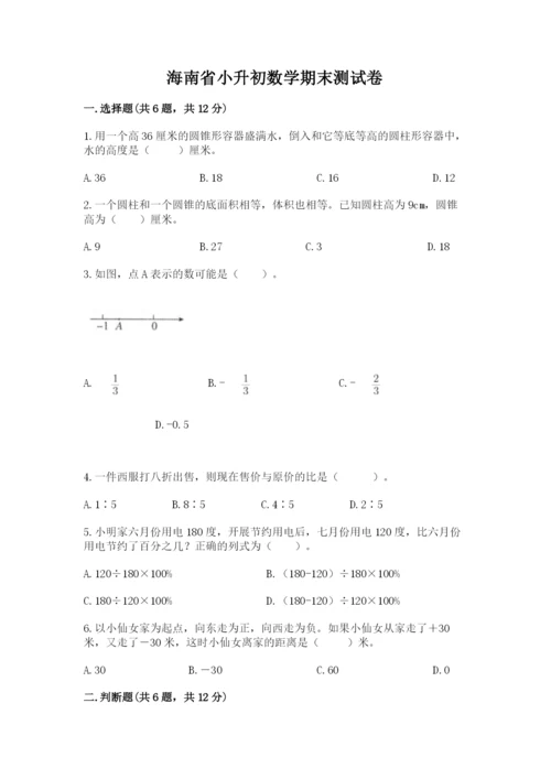 海南省小升初数学期末测试卷及完整答案1套.docx
