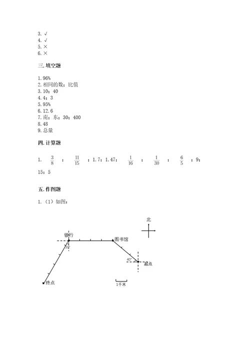 小学六年级上册数学期末测试卷及参考答案（研优卷）