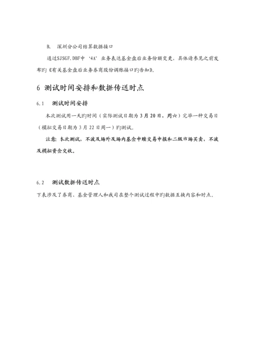 深交所与我国结算基金盘后业务第一次全网测试专题方案.docx