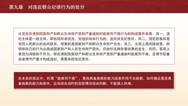 纪律处分条例详细解读第九章对违反群众纪律行为的处分ppt