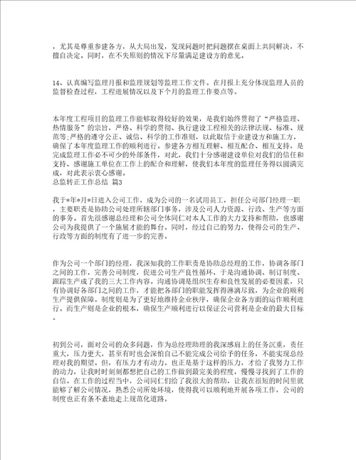 总监转正工作总结精选4篇