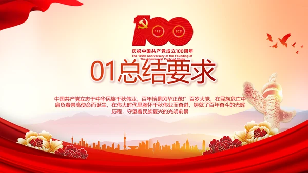 建党100周年大会七一讲话ppt党课