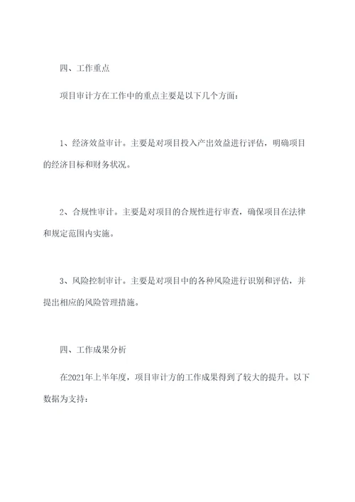 项目审计方工作报告