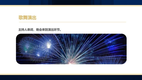 蓝色简约风商务年终客户答谢会表演流程庆典PPT模板