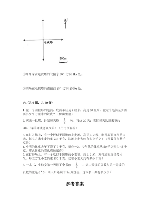 小学六年级下册数学摸底考试题【word】.docx