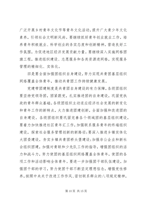 县共青团代表大会开幕式讲话稿.docx